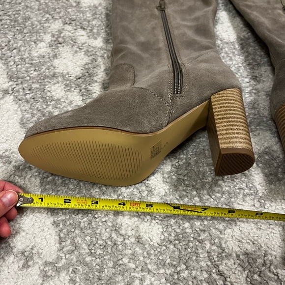 Seychelles Thigh Tall High Suede Leather Boots Block Heels. Size 5. - Picture 5 of 13